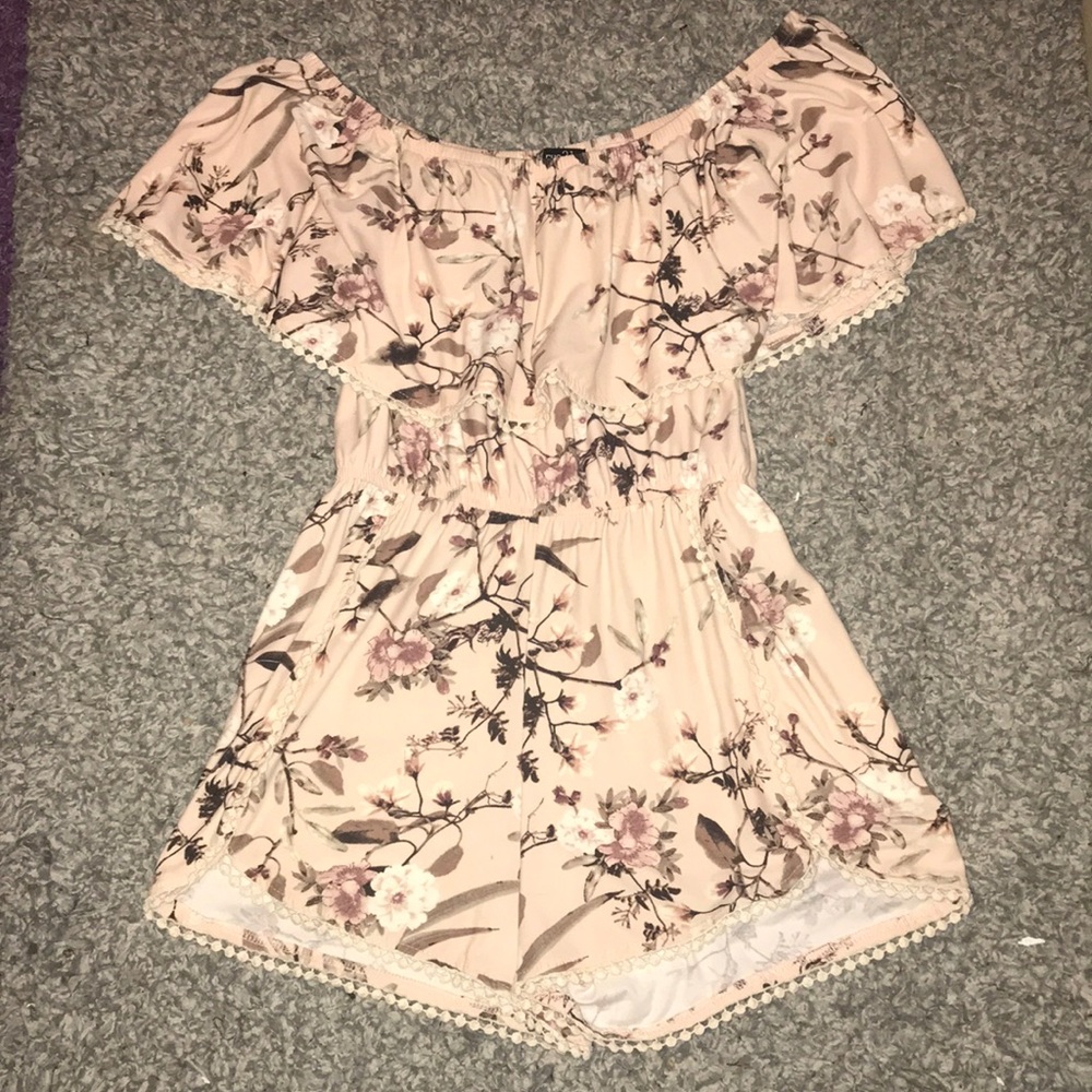 Boho Off-the-Shoulder Floral Romper